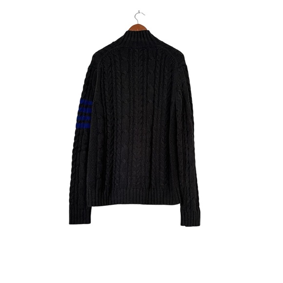 Gap Mens Cardigan Sz L Gray Cable Knit Fisherman Chunky Preppy Academia 90s Y2K - Picture 2 of 12